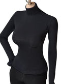 I8 TOYS 1/6 scale Women's Turtleneck Skinny Bottoming T-shirt for 12 Inch Female Action Figure Clothing Accessories(Black)