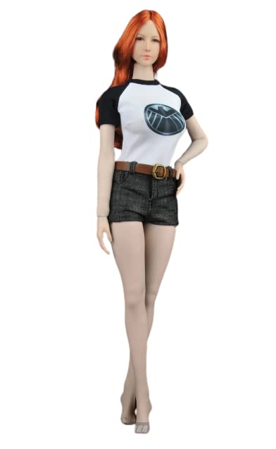 actoys ZYTOYS ZY5036 1/6 Scale Female Doll Clothing Suit Short Sleeve T-Shirt + Denim Shorts + Belt for 12 Inch TbLeague Phicen Action Figures