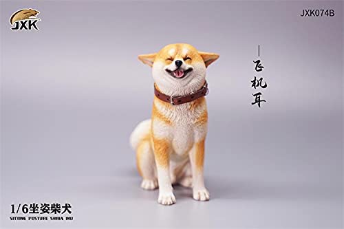 i8 TOYS JXK JXK074B 1/6 Scale Sitting Shiba Inu Animal Dog Model GK Ornament for 12 Inch Phicen Doll