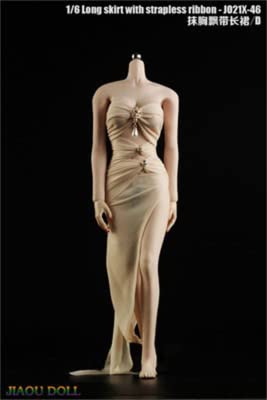 i8 TOYS 1/6 Scale Sexy Long Skirt With Strapless Ribbon Doll Clothes for 12 Inch Female Action Figure TBLeague(Complexion, JO21X-46C)