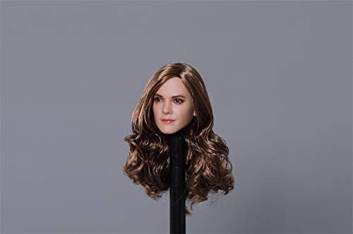 i8 TOYS 1/6 Scale Figure Accessories European Beauty Head with Long Curly Hair Female Head Sculpture for 12 Inch Female Doll