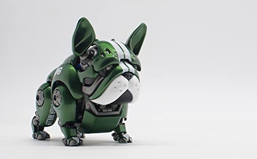 YSBRING HWJ RAMBLER Cute Pet Creative Robot Bulldog Mechanical Beast Animal Ornament (Green, Initial machine)