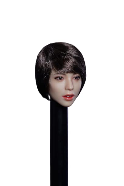 I8 TOYS SUPER DUCK SDH023C 1/6 Scale Female Doll Head Sculpt, Facial Expressive Short Hair Female Head Sculpture