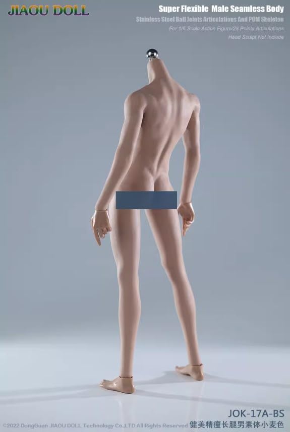 JIAOUDOLL 1/6 scale male seamless body pale skin for 12 inch man action figures