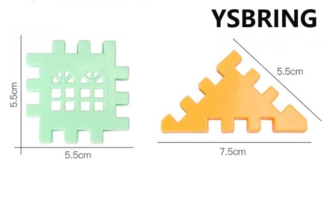 YSBRING Multi-Color Interlocking House Building Blocks Set, Premium Snap-Fit Plastic Modular Bricks with Exquisite Hollow Window & Sloped Roof Details, Freely Combinable DIY Architecture Assembly Toy