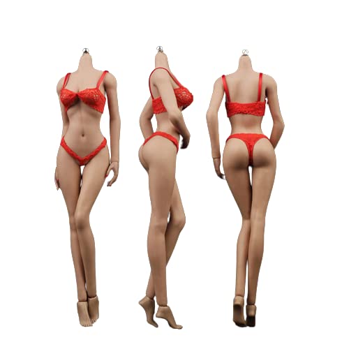 i8 TOYS 1/6 Scale Super-Flexible Female Seamless Doll Body, Girl Body Model with Narrow Shoulders Thin Chest Steel Skeleton without Head Sculpt (Normal Skin Tone)