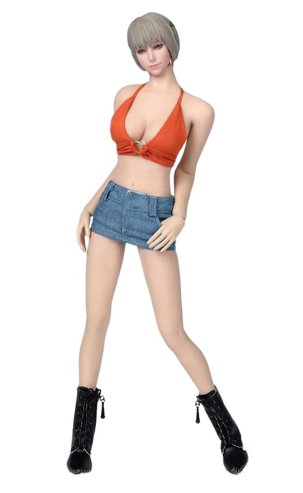 YSBRING ToysCentre TCT-026B 1/6 Scale Female Clothes Set Camisole + Short Skirt + Underpants for 12 Inch Female Action Figure Body (Organge)