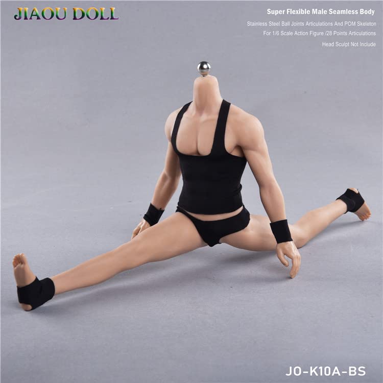 i8 TOYS JIAOU DOLL JOk10A-BS 1/6 Scale Male Seamless Super Flexible Muscular Body for 12 Inch Male Action Doll Arts Drawings Photography (Wheat-colored)
