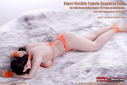 YSBRING TBLeague 1/6 Scale Super-Flexible Female Seamless Body Realistic Plump Full Silicone Body Figure Dolls (S28A, Pale)