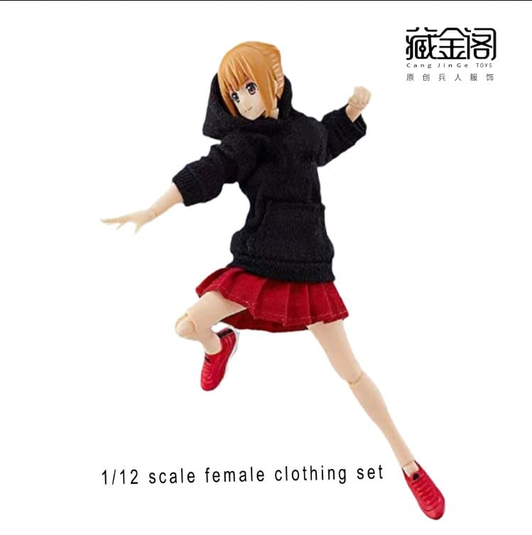 1/12 scale female clothing Hoodie and skirt set,for 6 inch woman action figure TBLeague/JIAOU DOLL/Phicen body