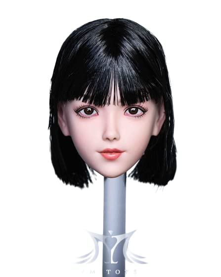 i8 TOYS YMTOYS YMT053A 1/6 Scale Taro Asian Female Head Sculpture, Hair Transplanted Little Lolita Cute Beauty Head Carving for 12 Inch Doll Figure