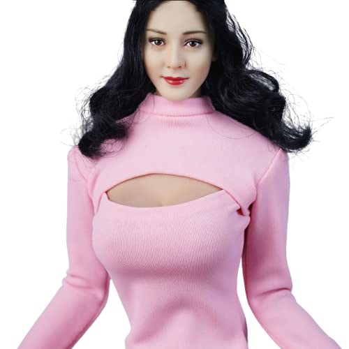 i8 TOYS JIAOU DOL J021X-22C 1/6 Scale Women Long Thoracotomy T-shirt for 12 Inch Female Action Figure (Pink)