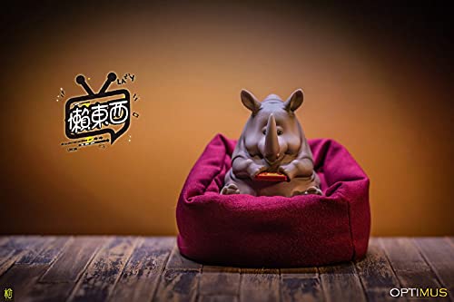 MonaMojiang Lazy animal series cute figurines rhinoceros，15+ & adults