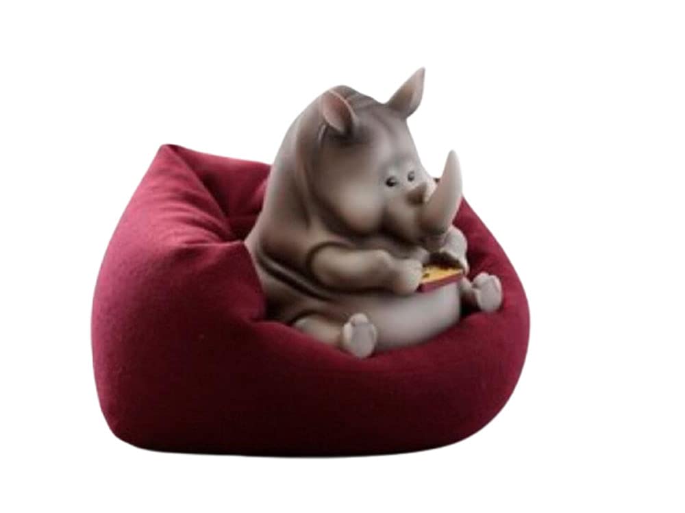MonaMojiang Lazy animal series cute figurines rhinoceros，15+ & adults