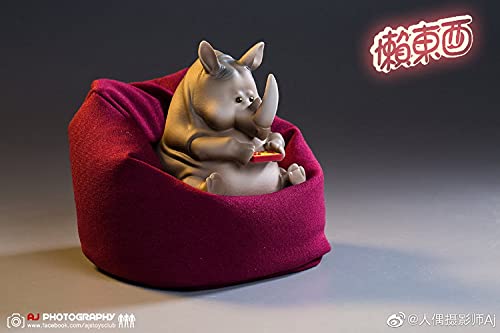 MonaMojiang Lazy animal series cute figurines rhinoceros，15+ & adults