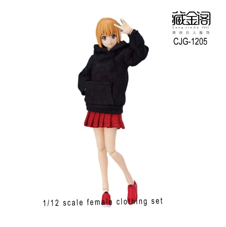 1/12 scale female clothing Hoodie and skirt set,for 6 inch woman action figure TBLeague/JIAOU DOLL/Phicen body