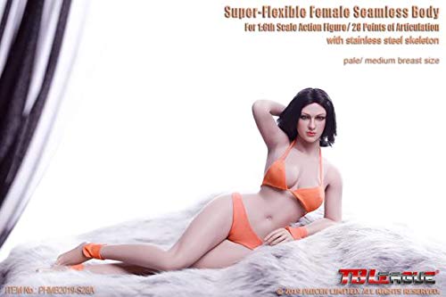 YSBRING TBLeague 1/6 Scale Super-Flexible Female Seamless Body Realistic Plump Full Silicone Body Figure Dolls (S28A, Pale)