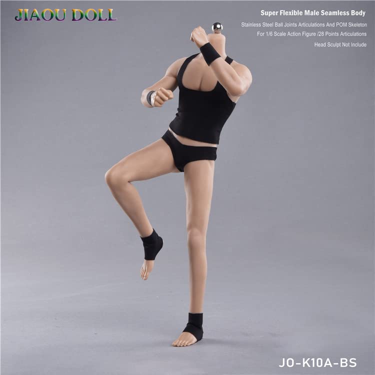 i8 TOYS JIAOU DOLL JOk10A-BS 1/6 Scale Male Seamless Super Flexible Muscular Body for 12 Inch Male Action Doll Arts Drawings Photography (Wheat-colored)