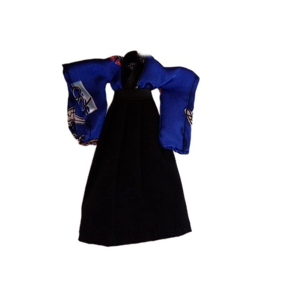 YSBRING 1/12 Scale Hanfu Japanese Samurai Dress Skirt Set for 6 Inch Collectible Figure Doll, Royal Blue Print Color