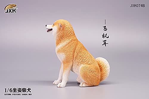 i8 TOYS JXK JXK074B 1/6 Scale Sitting Shiba Inu Animal Dog Model GK Ornament for 12 Inch Phicen Doll