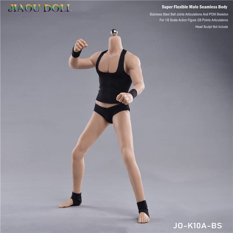 i8 TOYS JIAOU DOLL JOk10A-BS 1/6 Scale Male Seamless Super Flexible Muscular Body for 12 Inch Male Action Doll Arts Drawings Photography (Wheat-colored)
