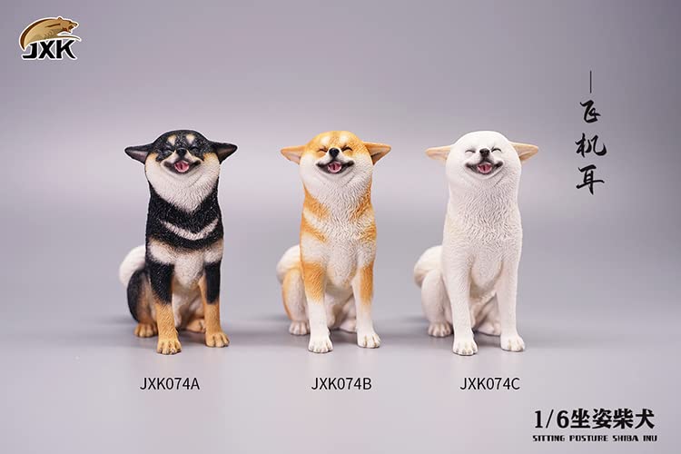 i8 TOYS JXK JXK074B 1/6 Scale Sitting Shiba Inu Animal Dog Model GK Ornament for 12 Inch Phicen Doll
