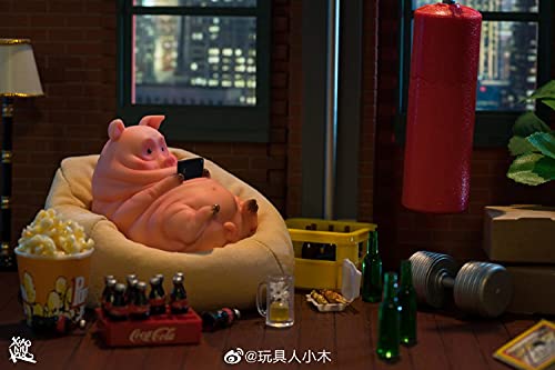 MonaMojiang Lazy animal series cute figurines Pig