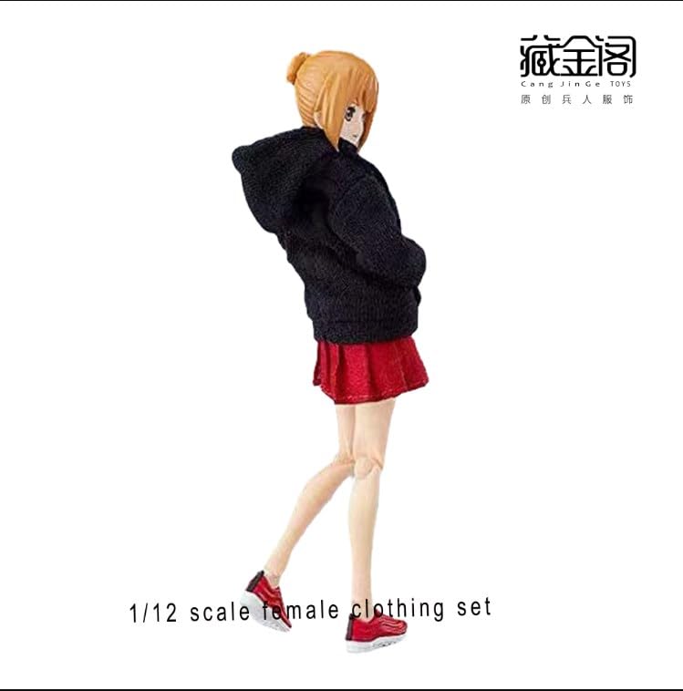 1/12 scale female clothing Hoodie and skirt set,for 6 inch woman action figure TBLeague/JIAOU DOLL/Phicen body
