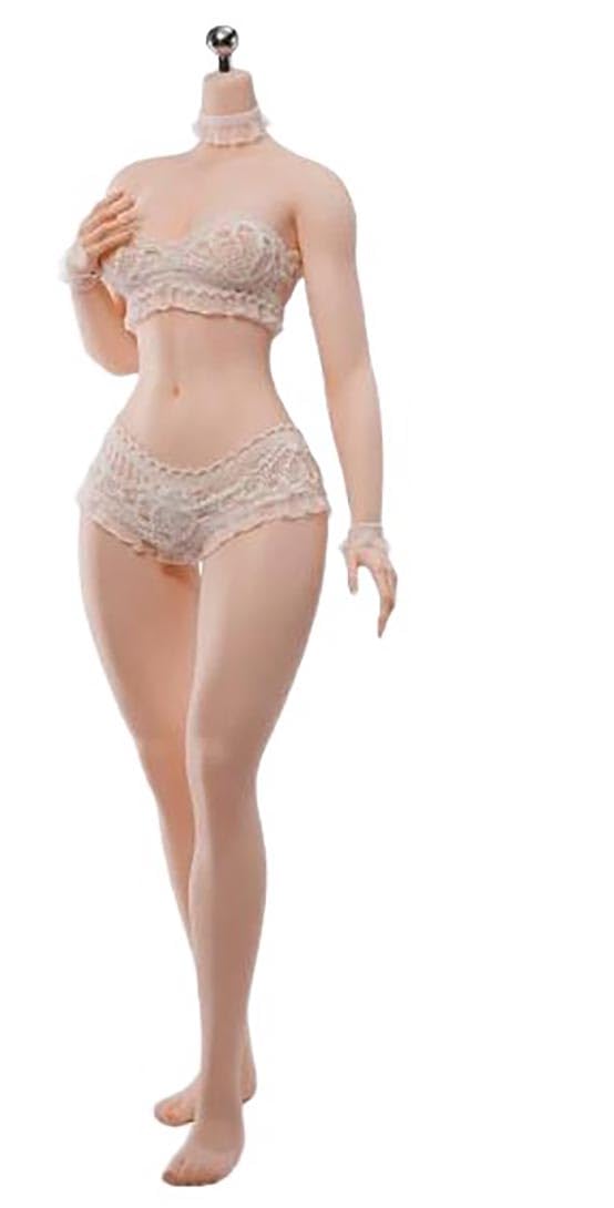 TBLeague 1/6 scale super flexible female seamless body Pale Skin Headless Detachable Feet for 12 inch woman action figure