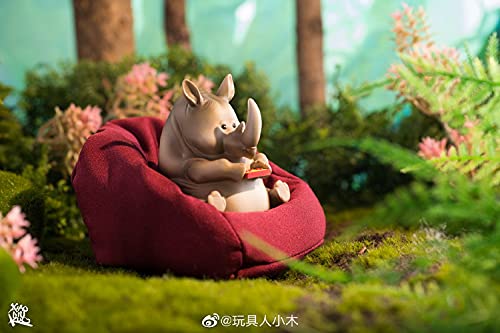 MonaMojiang Lazy animal series cute figurines rhinoceros，15+ & adults
