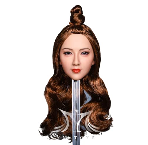 i8 TOYS YMTOYS YMT042B 1/6 Scale Ruyi Female Head Sculpture with Long brown hair for 12 Inch TBLeague Phicen Action Figure