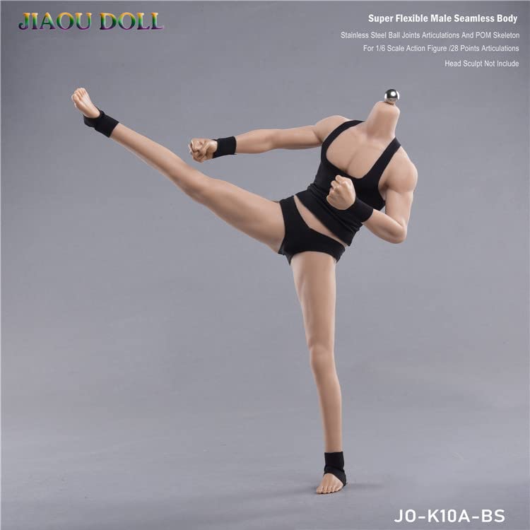 i8 TOYS JIAOU DOLL JOk10A-BS 1/6 Scale Male Seamless Super Flexible Muscular Body for 12 Inch Male Action Doll Arts Drawings Photography (Wheat-colored)