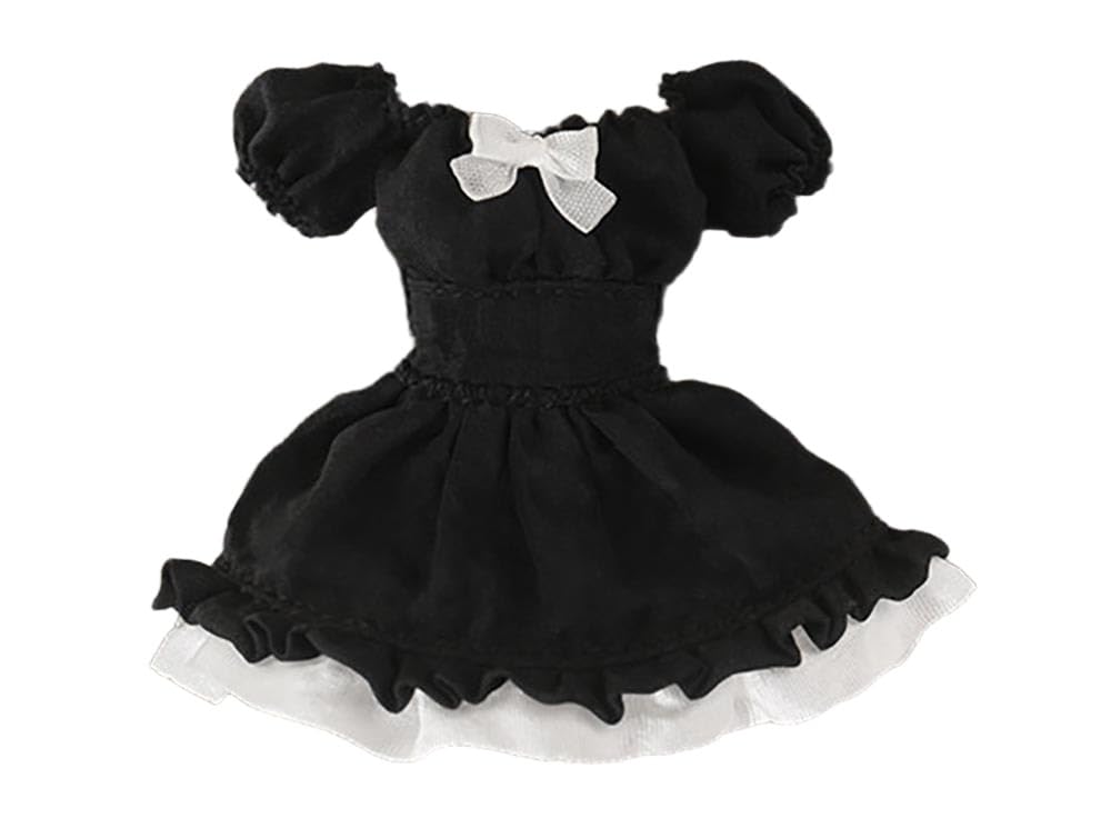Snailshell 1/12 scale Black Silk Bubble-Sleeve Dress for 6 inch woman Action Figure