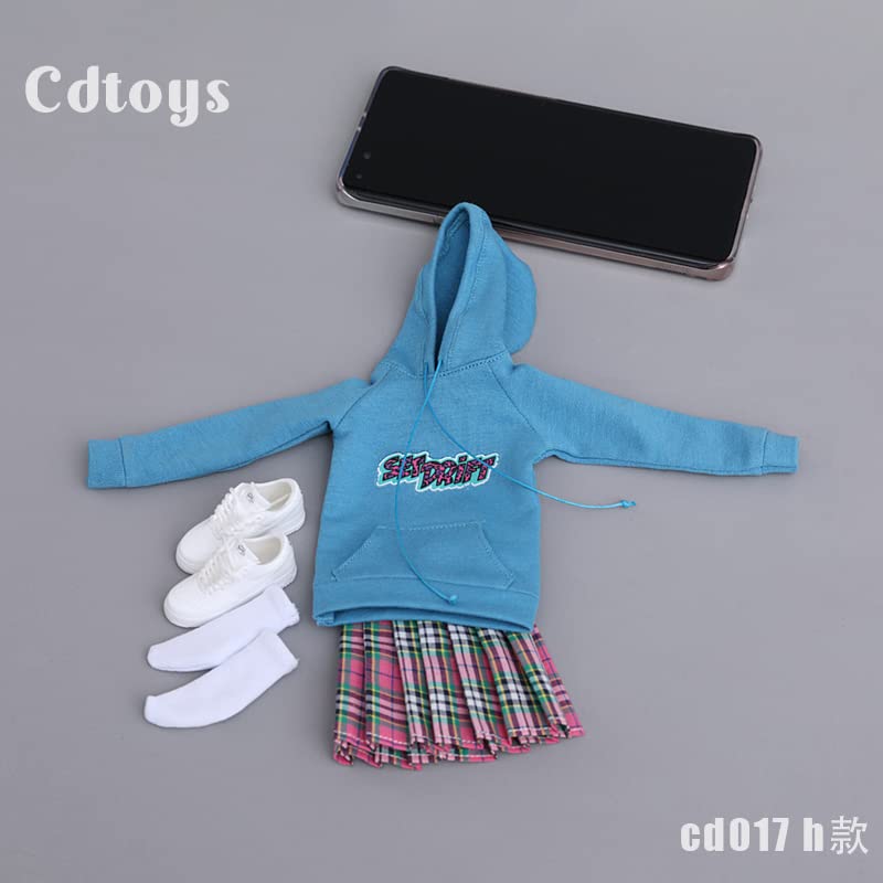 YSBRING Cdtoys CD017H 1/6 Scale Doll Clothes Hoodie Pleated Skirt Suit for 12 Inch Collectible Female Action FIgure Body