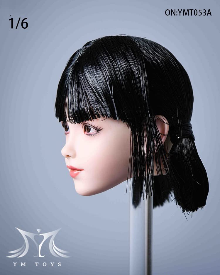 i8 TOYS YMTOYS YMT053A 1/6 Scale Taro Asian Female Head Sculpture, Hair Transplanted Little Lolita Cute Beauty Head Carving for 12 Inch Doll Figure