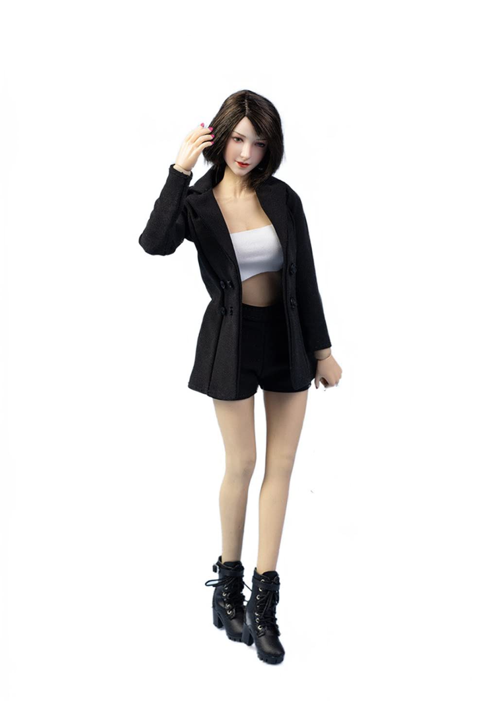 YSBRING ICE TOYS IC1003 1/6 Scale Female Black Casual Business Suit Top+Shorts for 12 Inch Female Collectible Action Figure Body