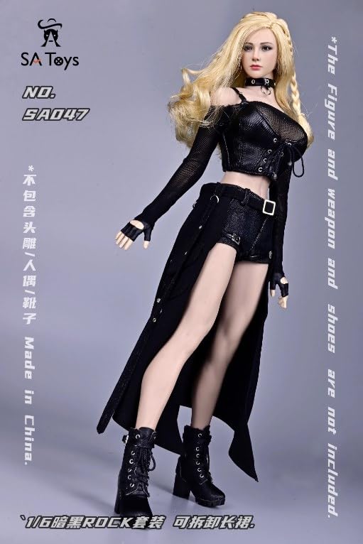 SA Toys SA047 1/6 scale female accessories dress Dark ROCK Set Detachable long skirt for 12 inch woman action figure