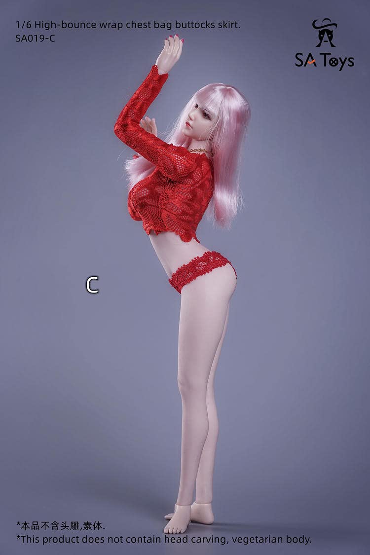SA Toys SA019 1/6 scale female Elastic Breast wrapping Sheath dress for 12 inch phicen sexy women body doll collectable action figure C