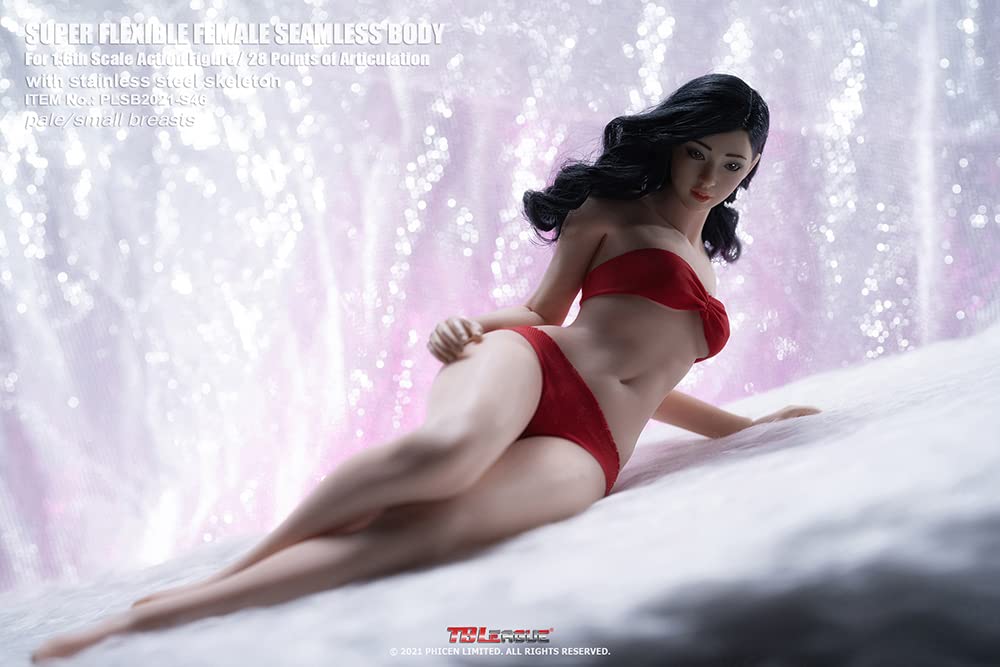 YSBRING 1/6 Scale Female Super Flexible Seamless Figure Body Steel Bone Well-Proportioned Small Breasts 12 Inch Collectible Action Figures with Pale Skin(PLSB2021-S46B)