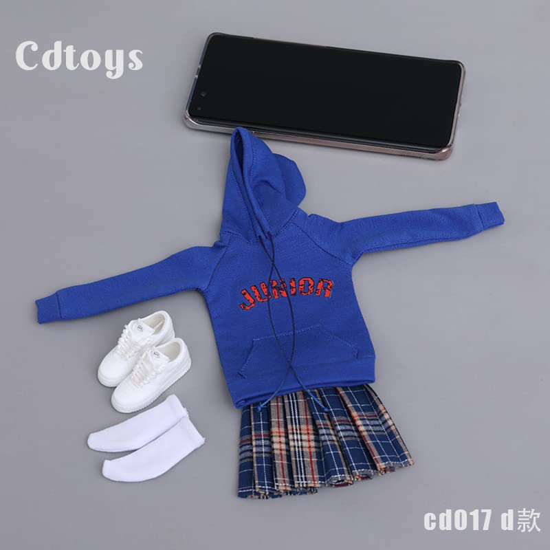 YSBRING Cdtoys CD017D 1/6 Scale Doll Clothes Hoodie Pleated Skirt Suit for 12 Inch Collectible Female Action FIgure Body