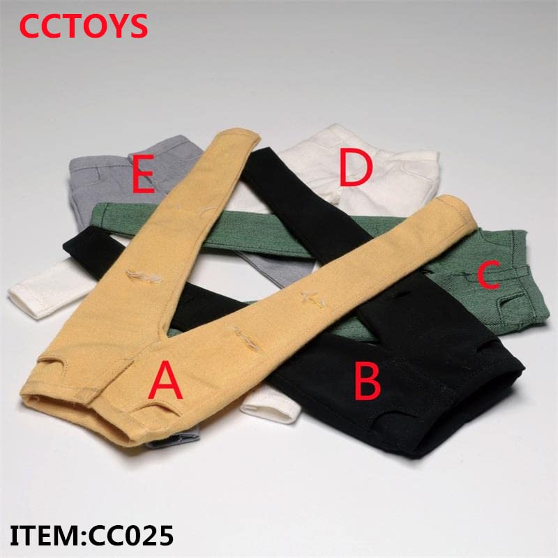 i8 TOYS CCTOYS CC025C 1/6 Scale Women's Casual Shredded Slim Jeans for 12 Inch Female Action Figure (Green)
