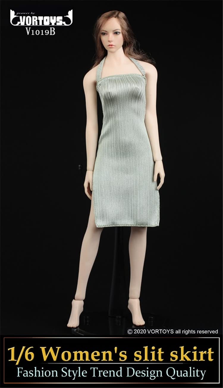 YSBRING VORTOYS V1019B 1/6 Scale Women's Slit Skirt for 12 Inch Female Figure Body (Green)
