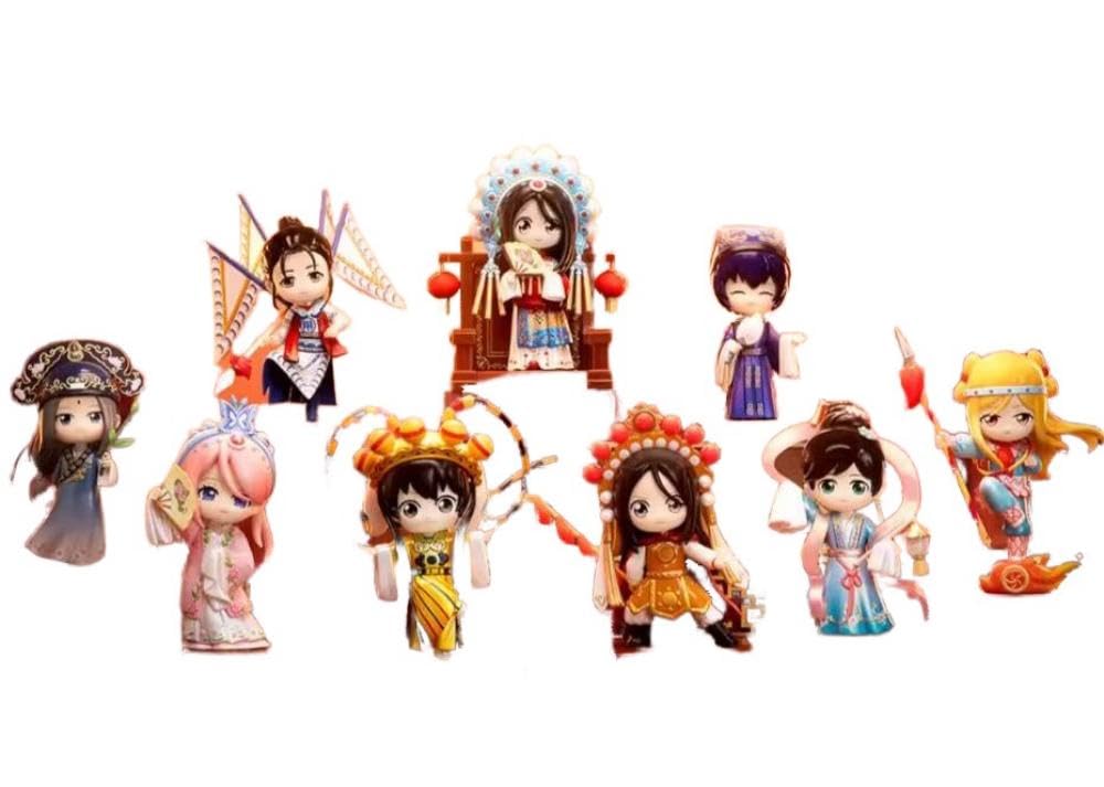 Yuewen Chinese opera doll Q version figure ornaments