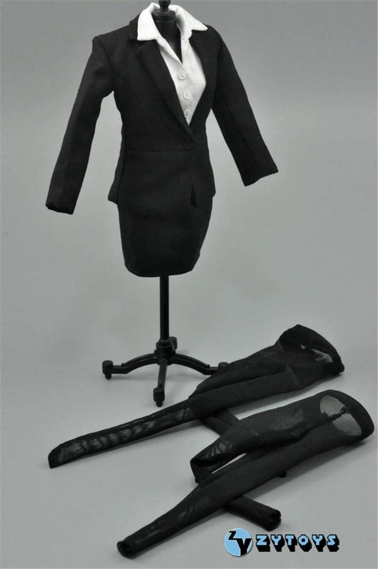YSBRING ZYTOYS 1/6 Scale Figure Accessories Clothes Women's Black Professional Suit Short Skirt A for 12 Inch Female Body