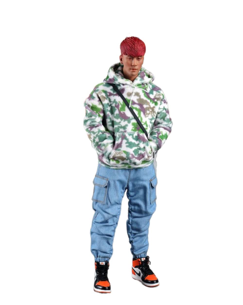 YSBRING CCTOYS CC011C 1/6 Scale Accessories Clothes Trendy Plush Men's Hooded Sweater for 12 Inch Male Collectible Action Figure (Green)