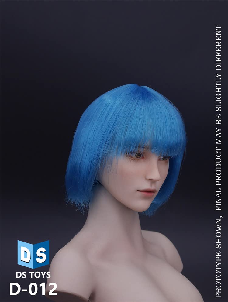 YSBRING DS TOYS D-012 1/6 Scale Cosplay Head Sculpture Figure Accessories for 12 Inch European and American White-skinned Female Body (Blue)