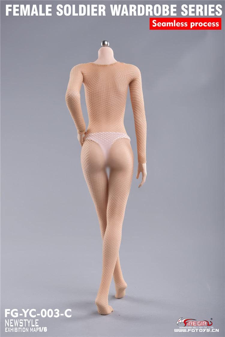 FireGirl Toys FG-YC-003C 1/6 Scale Female Doll Stockings for 12 Inch Female Action Figures Seamless Mesh Socks, Fit for Most Body TBLeague Phicen