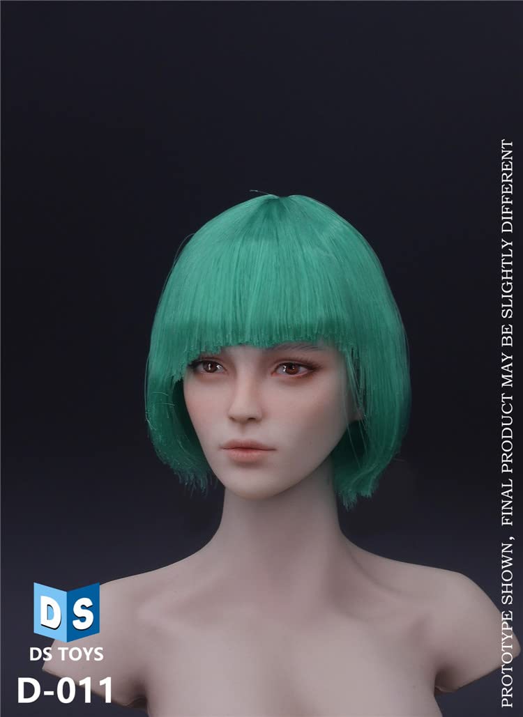 YSBRING DS TOYS D-011 1/6 Scale Cosplay Head Sculpture Figure Accessories for 12 Inch European and American White-skinned Female Body (Green)