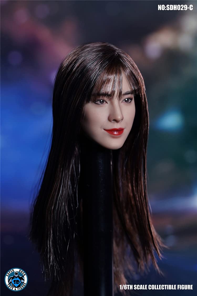 YSBRING SUPER DUCK SDH029C 1/6 Scale Asian Beauty Head Sculpture for 12 Inch Female Collectible Action Figure Body