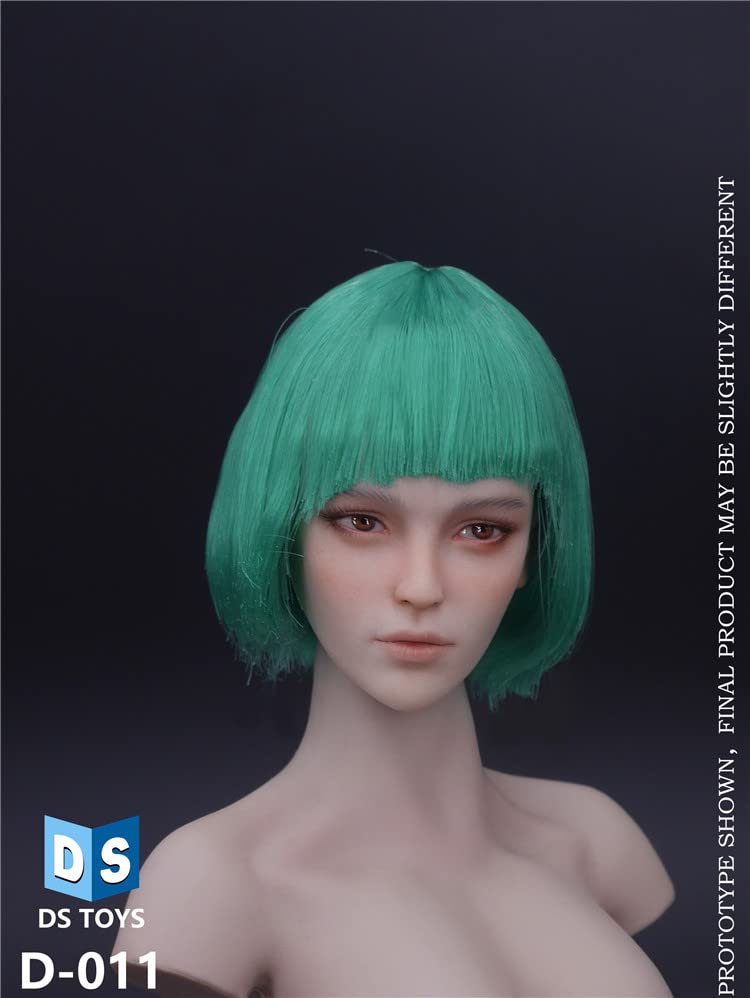 YSBRING DS TOYS D-011 1/6 Scale Cosplay Head Sculpture Figure Accessories for 12 Inch European and American White-skinned Female Body (Green)